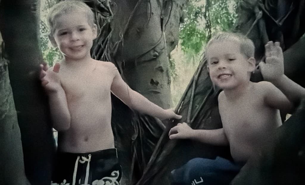 Twin brothers as kids in Fort Lauderdale